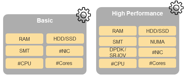 Cloud Infrastructure hardware profiles and host-associated capabilities